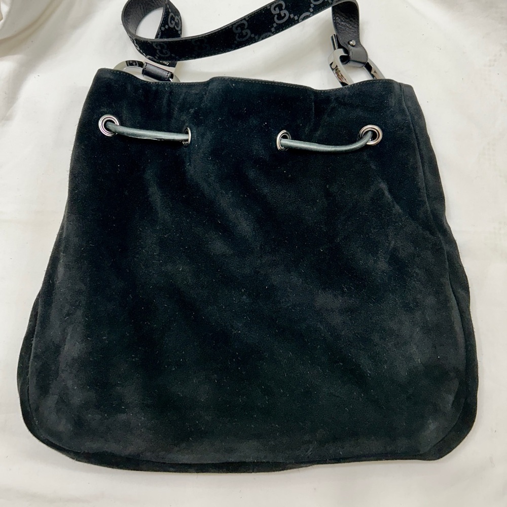 RARE Gucci vintage GG Suede shoulder bag - Picture 8 of 15
